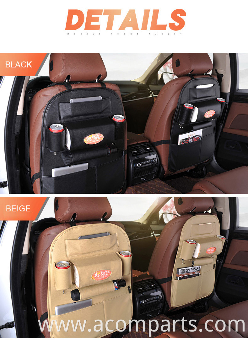 Car seat back hanging organizer for car storage bag